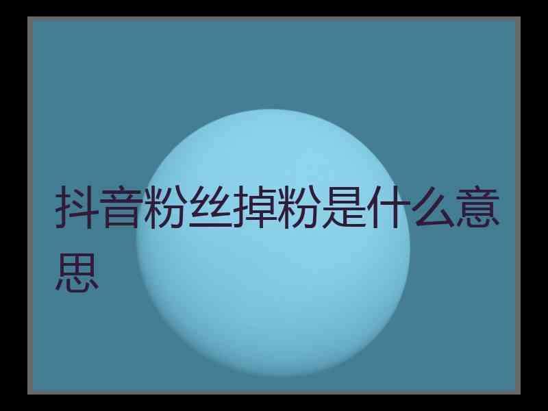 抖音什么叫粉丝(抖音什么叫粉丝量)